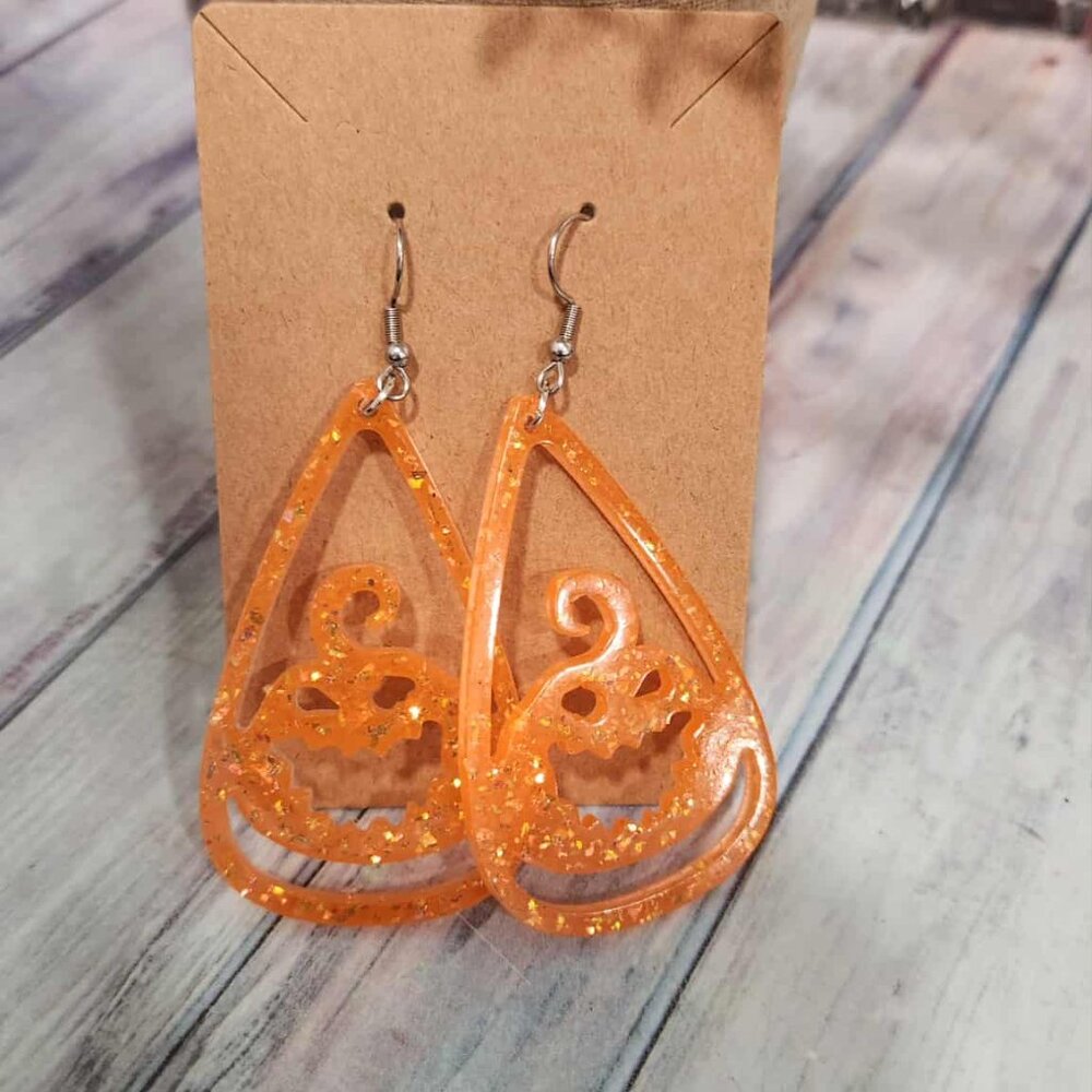 Glitter Resin Halloween Earrings - Picture 8 of 8